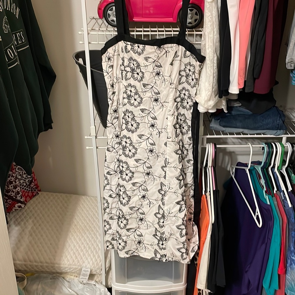 Black and white flower dress